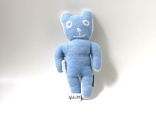 Klippan Teddy Bär Strick Augen zu / auf blau weiß Stofftier (T225)