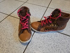 Kim Kay London Leo Hi Sneaker Leder Fell Braun Schwarz  Gr.38 Animal Chucks