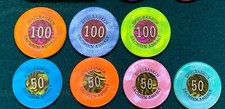 7 Stück Original Casino Spielbank Jetons Werte 50er & 100 er
