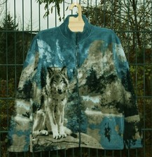 Fleece-Jacke grün Wolf Wölfe