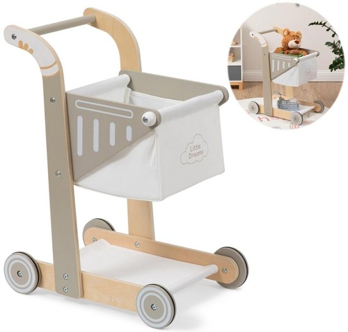 Einkaufswagen shoppy aus holz - einkaufswagen,