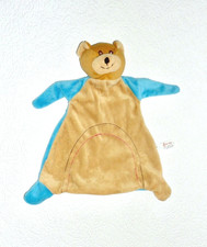 WIE NEU * Schmusetuch Toi Toys braun blau BÄR TEDDY BEAR TEDDYBÄR Schnuffeltuch