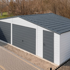 Blechgarage 8x6 m Carport Doppelgarage RAL 9010 Kfz Lager Lieferung Montage