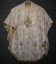 ANTIK MESSGEWAND GOTHIC PARAMENTE PRIESTERGEWAND PIANETA VESTMENT CASEL STOLA