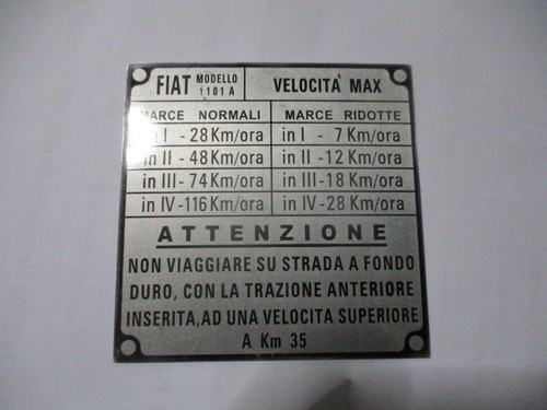 Typenschild fiat campagnola - typenschild,