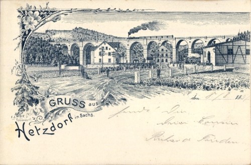 Litho hetzdorf halsbrücke - halsbrücke, in