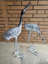 2 Vögel Metall Garten 80cm - Reiher Kranich - Deko rostfrei