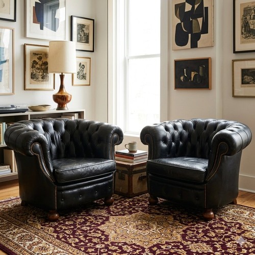 Antike chesterfield sessel aus - chesterfield,