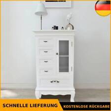 Kommode Konsole Schrank mit 5 Schubladen 2 Regal Antik Shabby Chic Vitrine Holz