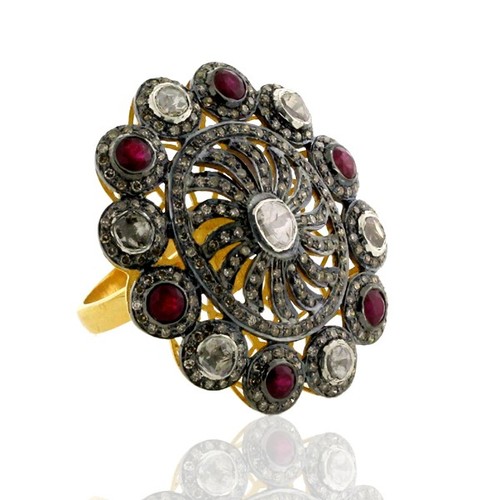 Diamant rubin vintage floral - rubin,