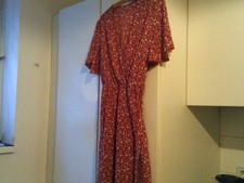 damenkleid rot weiß geblumt gr M kurzarm zum binden