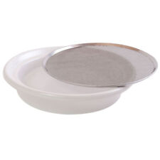 Eschenfelder Kressesieb aus Edelstahl, Keramikschale 16cm - weiß