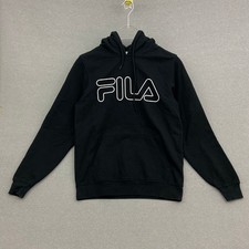 Fila Kapuzen Pullover Herren M Schwarz Sweater Sweatshirt
