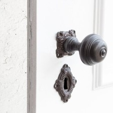 Türbeschlag mit Knauf für Zimmertüren, edles Design | BB | Eisen braun