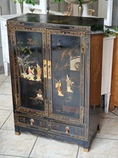 China Lack Kabinettschrank schwarzer Schrank  ca. 31x61 cm und ca. 91 cm hoch