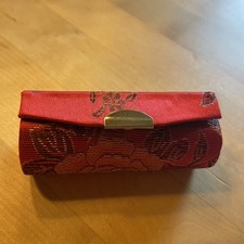 Lippenstiftetui Lippenstift-Box mit Druckknopf und Spiegel Hartschale rot 