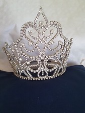 Tiara BARBIE Diadem Kristall Strass Krone Royal Hochzeit Braut/ Höhe 18cm