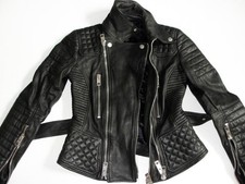 Damen Schwarz Gesteppt Biker