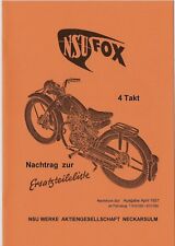 Nachtrag zur Ersatzteileliste für NSU-Fox 4 Takt,  A 5, 