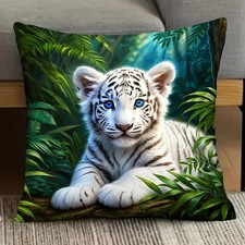 Kissenbezug Weißer Tiger Baby Ruhend Dekokissen/61