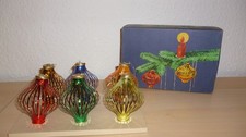 ALTER CHRISTBAUMSCHMUCK  6 FADENKUGELN  AUS LAUSCHA DDR
