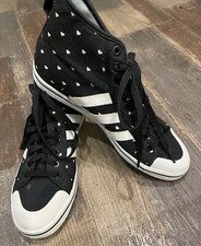 Adidas Nizza High Hearts ❤️Herzen Gr. 40 UK 6 1/2 Schwarz Weiß Rockabilly ❤️❤️