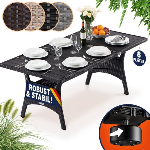 Casaria polyrattan gartentisch - polyrattan,
