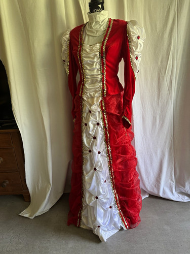 Kostümkleid rot weiß gold - kostümkleid, rot/weiß/gold