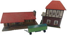 Stellwerk + Nebengehäude + Bauwagen Pappe Holz HO   DDR Modelleisenbahn H9