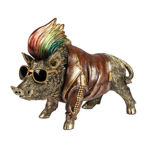 Dekofigur rocker wildschwein - dekofigur,
