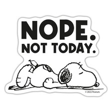 Peanuts Snoopy Nope Not Today Bürohumor Aufkleber Sticker, max. 10 x 10 cm