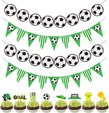 6er Set Fußball Wimpel Banner Party Deko Fußballfans Cupcake Picks