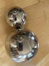 2 x  Edelstahl Schwimmkugeln  Kugel in silber Glanz Jahresdekoration 10 + 15 cm