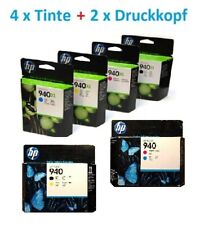 4x Original Tinte 940XL + 2 x Druckkopf 940 HP OfficeJet Pro 8000 8500A Plus SET
