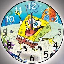 Wanduhr - Uhr für das Kinderzimmer - Motiv - Spongebob 2 - Kinderuhr 
