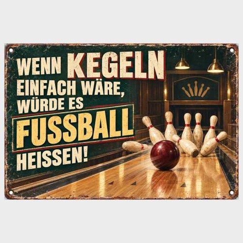 Blechschild wenn kegeln - wenn,