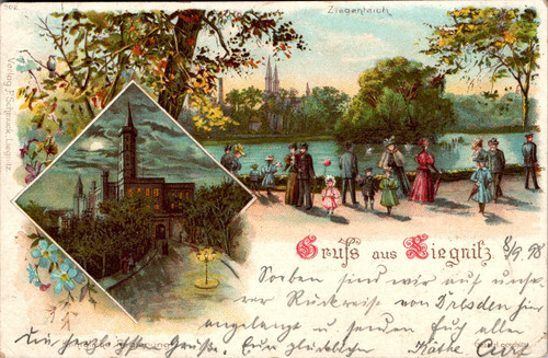 Litho gruss aus schlesien - gruss,
