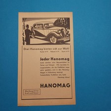 Hanomag Auto - 1939 - Historische Werbung - Reklame - KFZ PKW Oldtimer