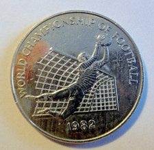 Karibik - Jamaica $ 1 (one)  Dollar 1982 - zur Fußball WM -  vz-st +Zertifikat