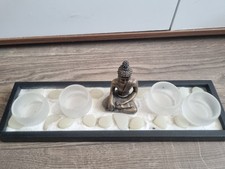 Buddha Deko Tablett Figur Sitzend Skulptur Zen Wohnen