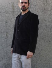 Herren Samtjacke dunkelbraun Carven, 100% Baumwolle, Größe 52, elegant