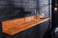 Wandregal MAKASSAR - AUSWAHL - natur - Massivholz - stone finish - handmade