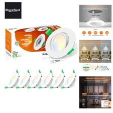 LED Einbaustrahler 230V 76mm, 6W Neigung Einbaustrahler LED Flach 25mm, 3CCT ...