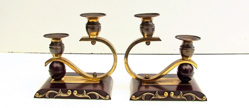 Paar art deco kerzenleuchter - paar,
