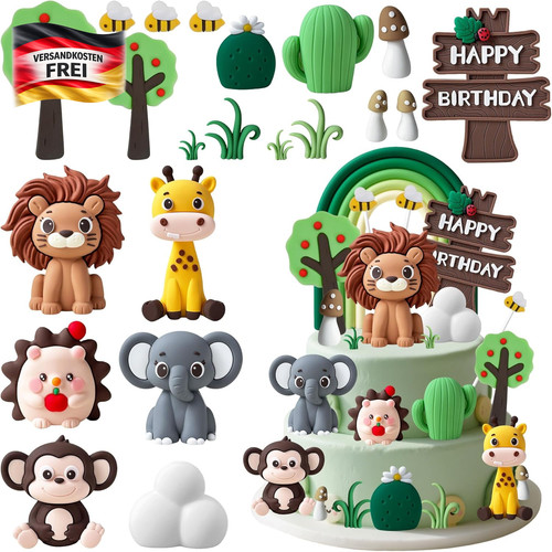Dschungel kuchendeko set - dschungel,