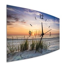 BM Wanduhr Funkwanduhr Funk Wanduhr 44 cm x 22 cm geräuschlos lautlos 9648-1SZa