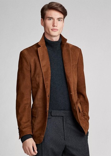 Herren leder blazer mantel - leder,