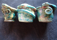 3 x Originelle Eierbecher Raku