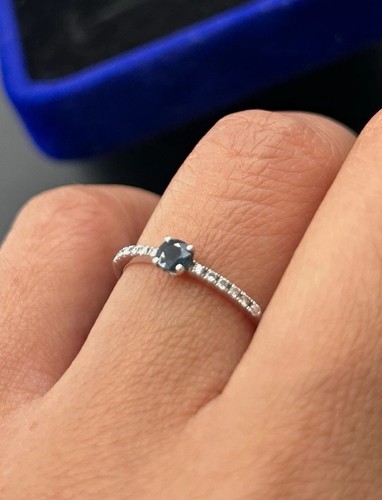 375 weißgold ring mit saphir - weißgold,