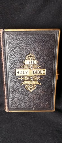 Antik 1890 bibel leder - antik,